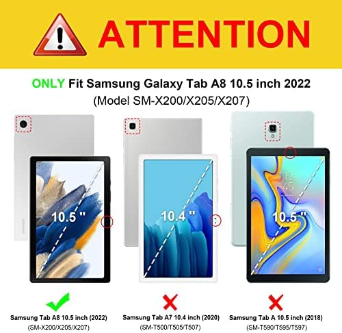 Fintie Slim Case за Samsung Galaxy Tab A8 10,5 инчи 2022 модел, мек TPU паметен штанд за враќање на капакот Автоматско будење/спиење, црно