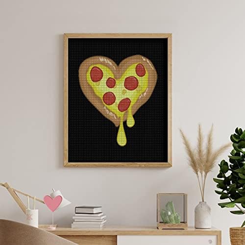 Јас срце пица срце дијамантски сликарство комплет уметност слики DIY целосна вежба домашна додатоци за возрасни за домашен wallид декор 16 x20