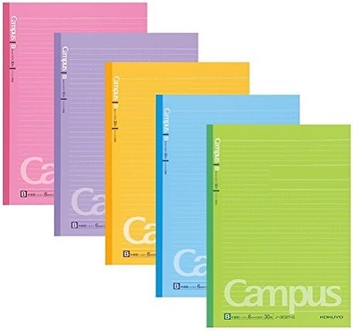 Кокујо кампус лаптопи полу-б5 пред-точки, владееше 6 мм, 30 листови-60 страници, витамин бои