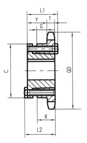 Ametric QD100SF17H No.100 Sprocket for SF QD Bushing 17 Hardened Teeth, 1-1/4 Pitch, 3/4 Roller Width, 0.75 Roller Diameter, 0.693 Sprocket Tooth Width, 6.803 Inch Pitch Diameter,