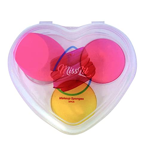 Miss Lil USA Makeup Sponge Blender Multicolor Set - Non Latex, мека, професионална основа за сунѓер за убавина, мешавина на блендер со јајце,