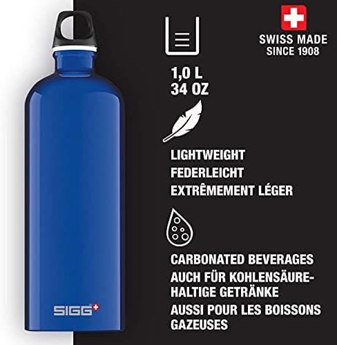 SIGG - шише со вода од алуминиум - Патник Швајцарија црвено - климатски неутрални овластени - Погодно за газирани пијалоци - протекување