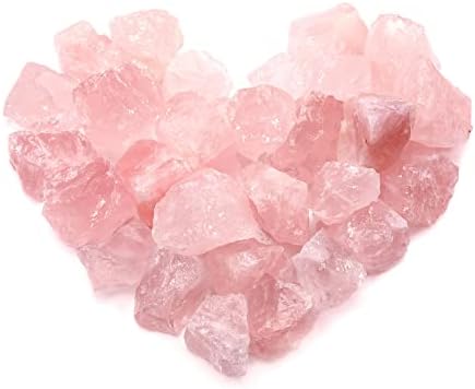 Кристалтс Чакра Кристал Стоунс постави пакет со суровини груби розови кварцни кристали Стоунс најголемиот дел за подароци за