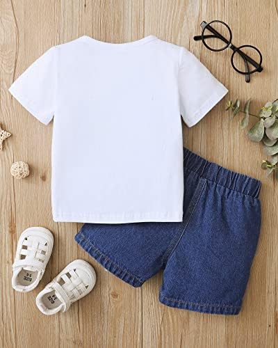 Облека за облека за деца од маица за деца со кратки ракави за деца со кратки ракави, поставени летни деца облеки Мало момче облека