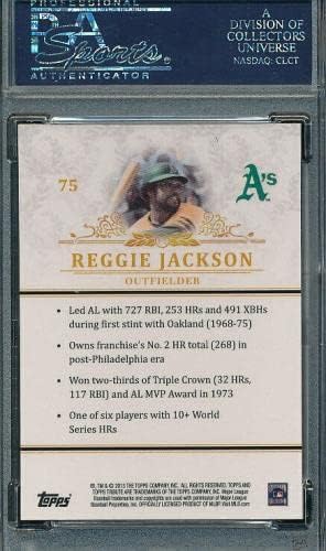 PSA 9 Mint Tribute Reggie Jackson 2013 Topps #75 оценети златни фолија букви *TPHLC - картички за бејзбол со плочи
