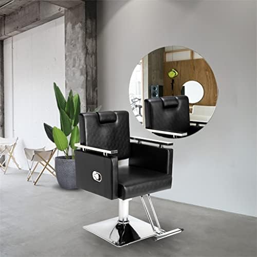 ZLXDP бербер столче лежење за фризури за фризури квадратни бази фризерски стол за убавина салон стол црно