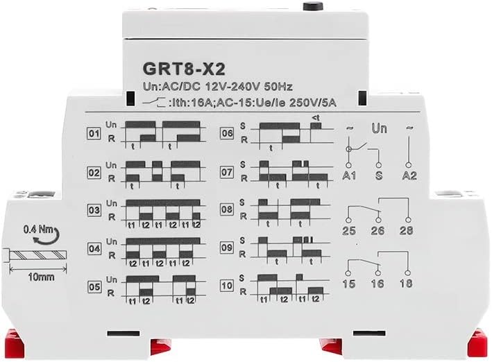 GRT8-X Дигитален дисплеј мултифункционален тајмер за тајмер 16A со 20 избори за функции AC DC 12V 24V 220V 230V 1PCS