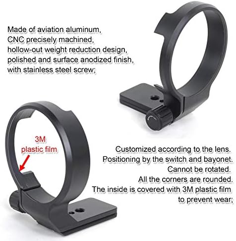 Поддршка за јака за леќи за монтирање на прстенот за сигма 135мм f/1.8 dg hsm уметнички леќи, вградена арка-швајцарска плоча за