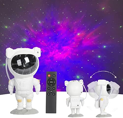 УСУМА Астронаут Декоративен галаксиски ламба Проектор Тајмер далечински управувач Детски проектор Проектор за кревет ламба за ротирање