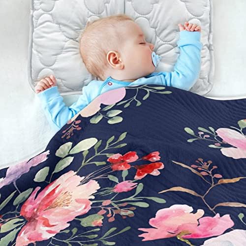 Кигаи розово цветно бебе ќебе меко и топло креветчето ќебе 30х40 инчи, кои примаат ќебиња за креветчето за шетач за расадници кои примаат ќебе за новороденче Унисекс