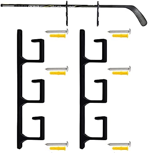 Yyst Black Hockey Stick Wallид монтирање на хокеј стап и wallиден закачалка со завртки