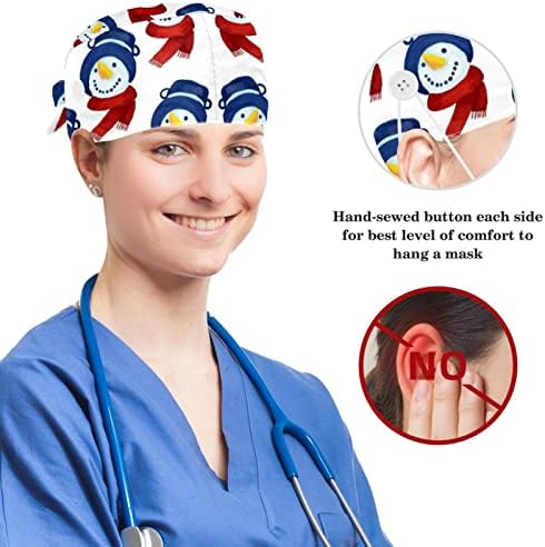 Медицинска сестра ги капачињата жени долга коса, прилагодливо работно капаче за снежни луѓе со копче и лакови за коса