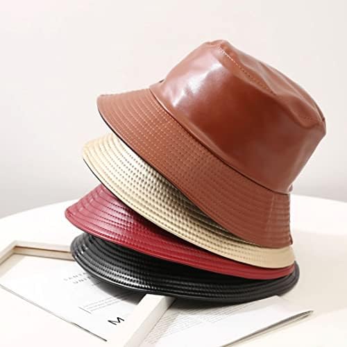 Unisex Retro Fashion Pu кожа корпа капа рибар, реверзибилна цврста трендовски сонце капа за мажи жени…