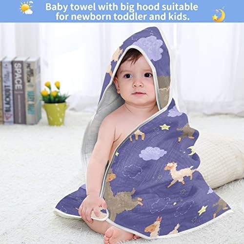 vvfelixl Бебе качулка крпа ламис Добра ноќ апсорбирачки бебешки крпи памук мека бања за новороденче, дете 35x35in виолетова