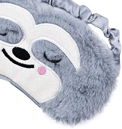 Ulifemall симпатична маска за спиење, мека меки кадифен стапка за слепите смешни новини животни за спиење маска за очи за очи за