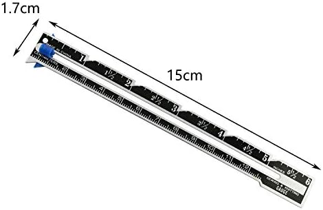 Тегг мерач на шиење алуминиумска легура ватенка на лизгачки владетел за шиење алатка за мерење со лизгачки прилагодлив маркер за плетење