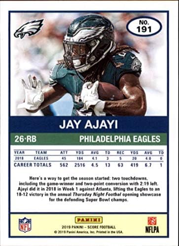Резултат за резултат 2019 година 191 Jayеј Ајаи Филаделфија Иглс НФЛ Фудбалска трговска картичка