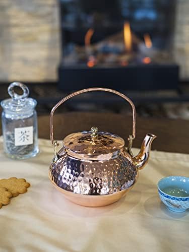Рачно изработен котел за чај од бакар, јапонски чајник, цврст котел за чај од бакар, шпорет чајник…