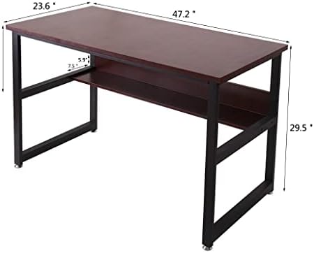 Кусу 47,2 инчи модерен стил компјутерска биро со 1 полици за дома и канцелариски индустриски Морден лаптоп табела за масажа за масажа