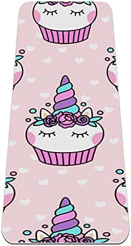 Ndkmehfoj Unicorn Cupcake розова виткање гимнастика мат јога матна подлога без лизгање на тежината водоотпорен спортски душек вежба за