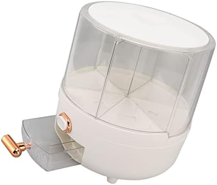 Dispenser yyqtgg Grain, отстранлив покритие Транспарентен 360 степени ротирачки бел лесен за употреба кутија за складирање жито 6 оддели за ориз