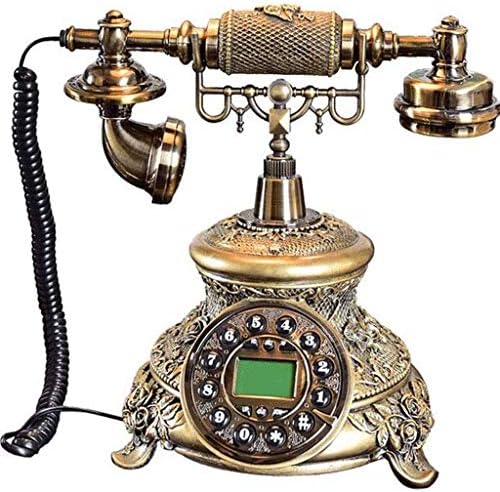 KXDFDC Телефон - Ротационен антички телефон, дома ретро телефонски моден ротирачки гроздобер телефон за декорација на домови