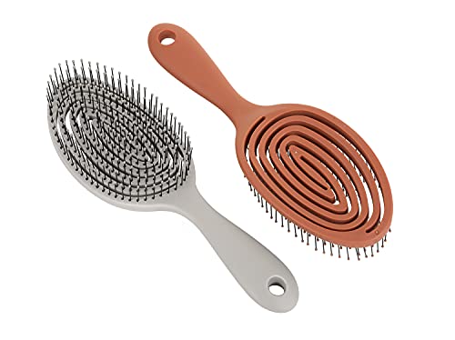 Вентилаторна четка за коса од коса - меки еластични влакна за влажна и сува коса - без четка за коса за затегнување за кадрава, густа,