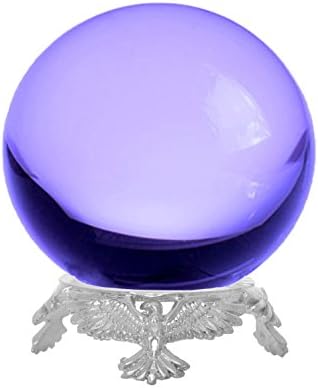 Амлонг кристално виолетова кристална топка 50мм со сребрен орел штанд