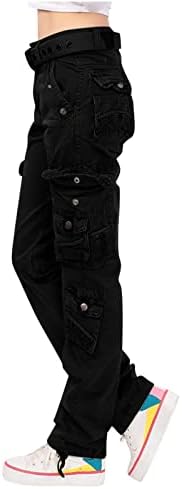 Lcepcy низок пораст Y2K карго панталони жени букви лабави повеќе џебови панталони обични цврста боја џогери улична облека облека