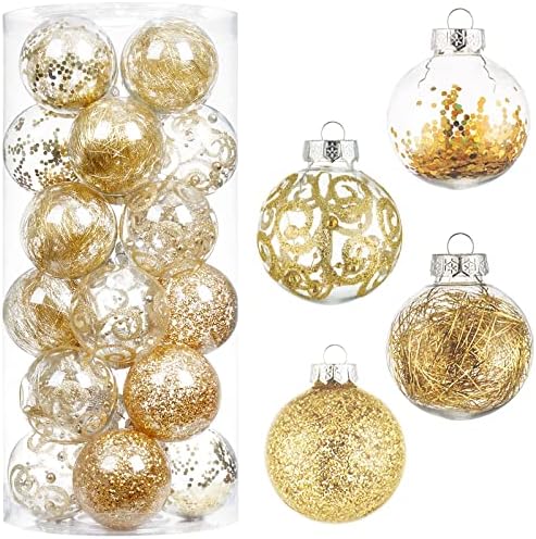 Виронлст Божиќни украси за топка разнишани чисти големи пластични висечки топка декоративни чамци поставени со полнети деликатни украси