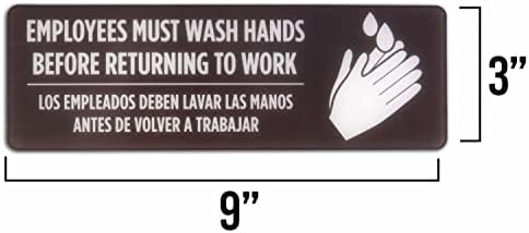 Двојазични знаци за миење на рацете, 2 -пакувања - Вработените мора да мијат раце пред да се вратат на работа знак за јавна бања