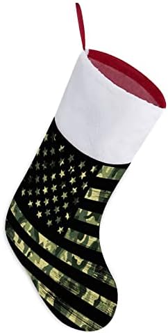 Американско знаме со камуфлажа персонализирана Божиќна порибување Божиќна камин семејна забава што виси украси