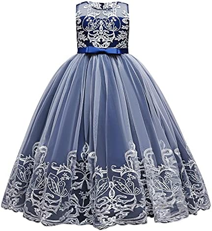 ИБТОМ замок цвет девојка за везење чипка чипка фустан за деца свадба деверуша роденденска забава формална наметка за принцеза