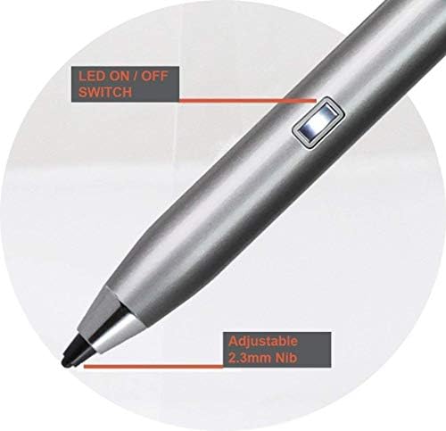 Broonel Silver Mini Fine Point Digital Active Stylus Pen Compadition со таблетот Teclast P10HD