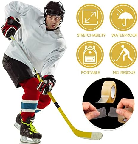 Meooeck 20 ролна чиста хокеј лента повеќенаменска лента ролна силна лепило хокеј стап лента за шипки, подлога за чорапи, спортски подароци