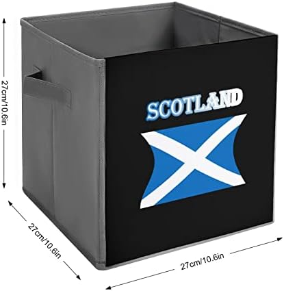 Знаме На шкотска Коцки За Складирање Со Рачки Преклопливи Канти За Ткаенини Организирање Корпи За Полици Плакар