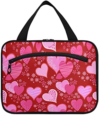Денот На вљубените Срца Патување Тоалет Торба За Жени Мажи Виси Шминка Торба Пренослив Козметички Организатор Шминка Торба За