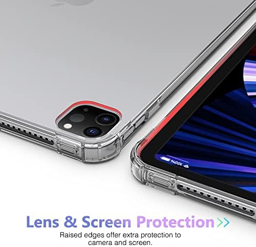 iPad Pro 12.9 инчи случај 2022/2021/2020, чиста гумена мека кожа силиконски страничен агол за заштитна обвивка - транспарентен