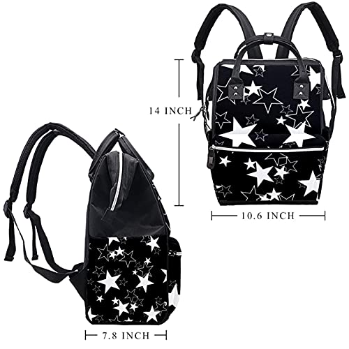 Црно-Бели Ѕвезди Торби За Торби За Пелени Ранец За Мумии Торба За Пелени Со Голем Капацитет За Нега На Бебиња