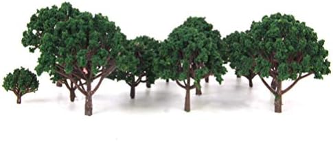Sewacc 20 парчиња модели дрвја пластични минијатурни дрвја за микро пејзаж воз за пејзаж, декор за вештачко дрво диорама материјали