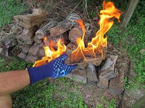 Bluefire нараквици BBQ Grill FirePit Mitts Mitts отпорна на топлина 932 степени f лабораторија овластена професионална оценка