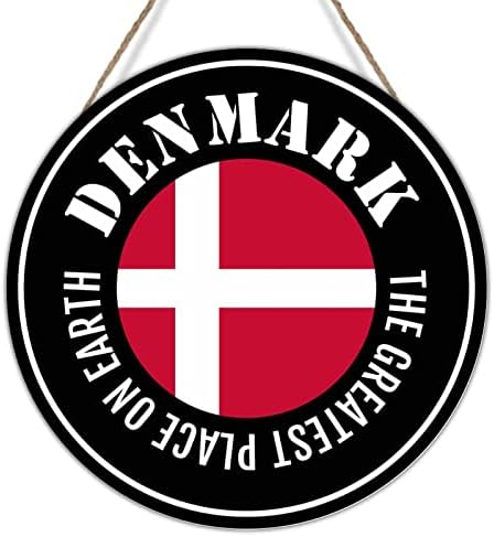 Данска венец од влезната врата Најголемите места на Земјата Данска Дрвена знак Плакета Национално знаме градско сувенир дома декоративен