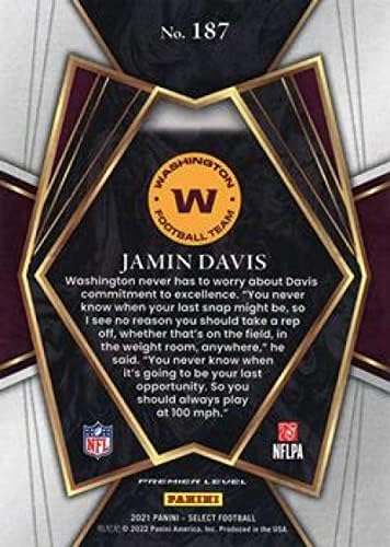2021 Panini Select #187 Jamin Davis Premier Ниво Вашингтон Фудбалски тим РЦ Дебитант НФЛ Фудбалска трговска картичка