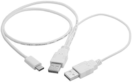 CY USB 3.1 Тип C USB-C За Двојна Машка Екстра Моќ Податоци Y Кабел за Мобилен телефон &засилувач; Хард Диск 60cm Бело