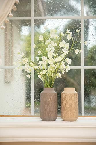 Колекции на Тереза ​​модерна керамичка вазна за домашен декор, бохо вазни за пампас трева, камин мантил декор, декоративна вазна