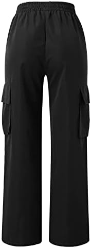 Zlovhe Baggy Cargo Pants, женски баги карго панталони со џебови широки панталони за нозе лабави комбинезони долги панталони товарни