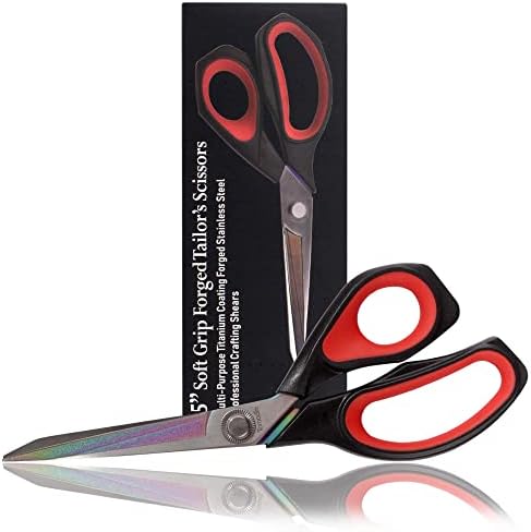 Фалсификувани ножици на ткаенини од титаниум - 8,5 црна w/црвена - 10 пара