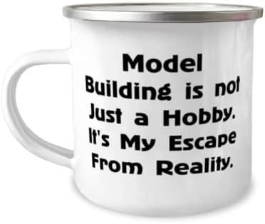 Градењето на модели не е само хоби. Тоа е моето бегство. Зграда на модели 12oz кампер кригла, кул модел за градење подароци, за мажи жени, модел
