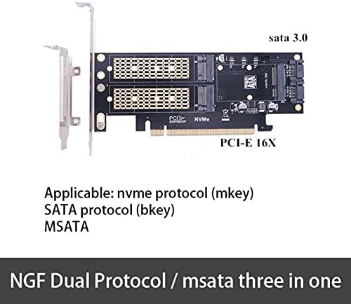 Адаптер за картички за конектори M.2 B+M клуч M SATA три-диск верзија NVME NGFF до PCI-E 4x три-во-еден експанзија на компјутерски