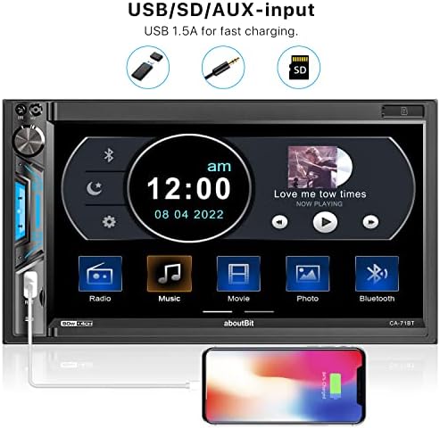 за bluetooth Двоен Din Автомобил Стерео-7 инчен HD Екран НА Допир MP5 Плеер Автомобил Аудио Приемник-Телефонска Врска | Камера За Заден Преглед | Am/FM Радио | USB/SD/AUX | Subwoofer | SWC | Б?